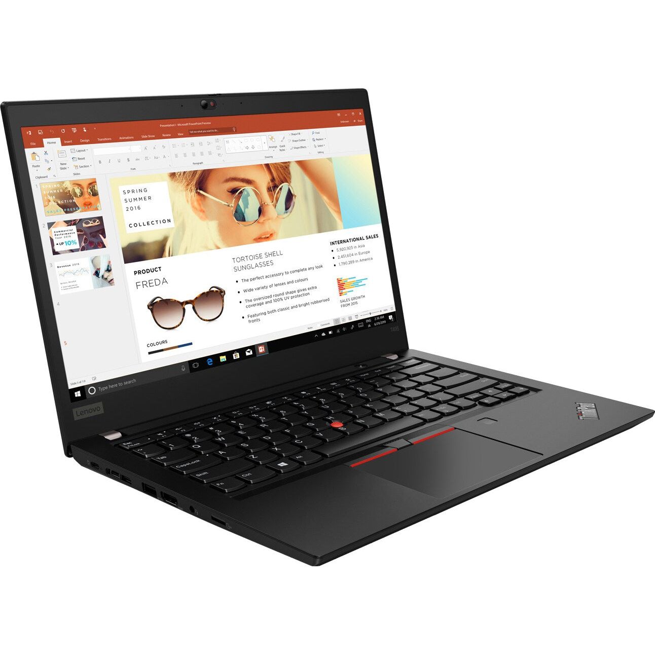 Thinkpad T495   14"   Ryzen 5   16gb   256gb Ssd     Brugt   Meget God Stand Lenovo Bærbar Laptop